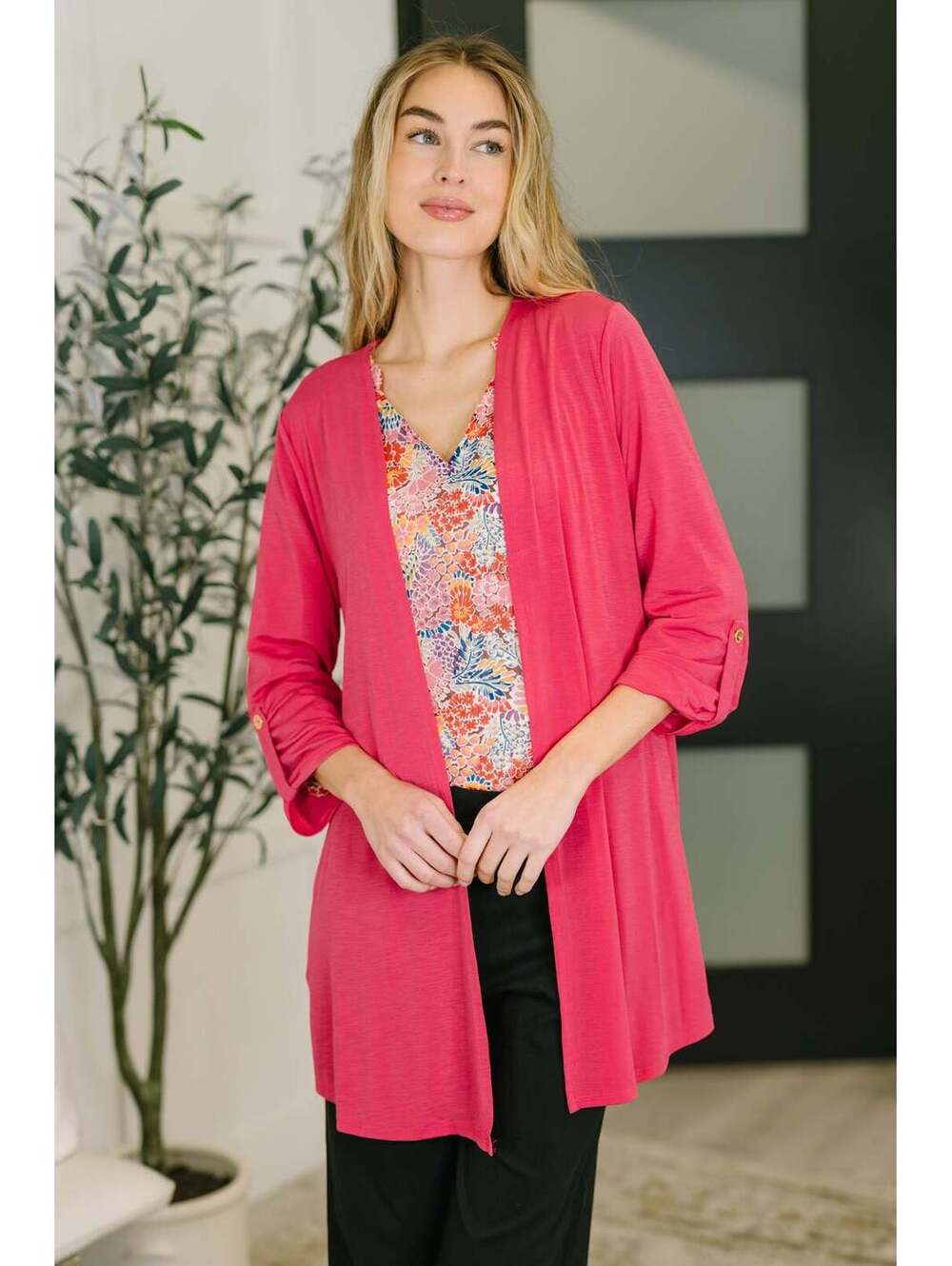 Lizzy Cardigan in Fuchsia